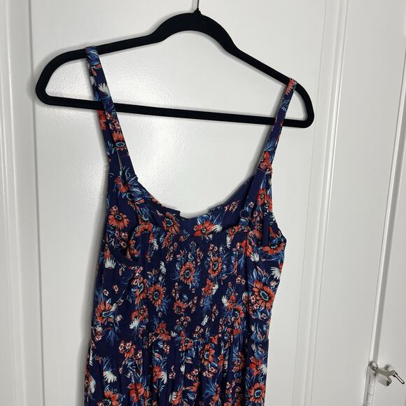 Torrid Dress Women's 0 Large Floral Navy Challis High Low Dress Corset Bust - Picture 4 of 7